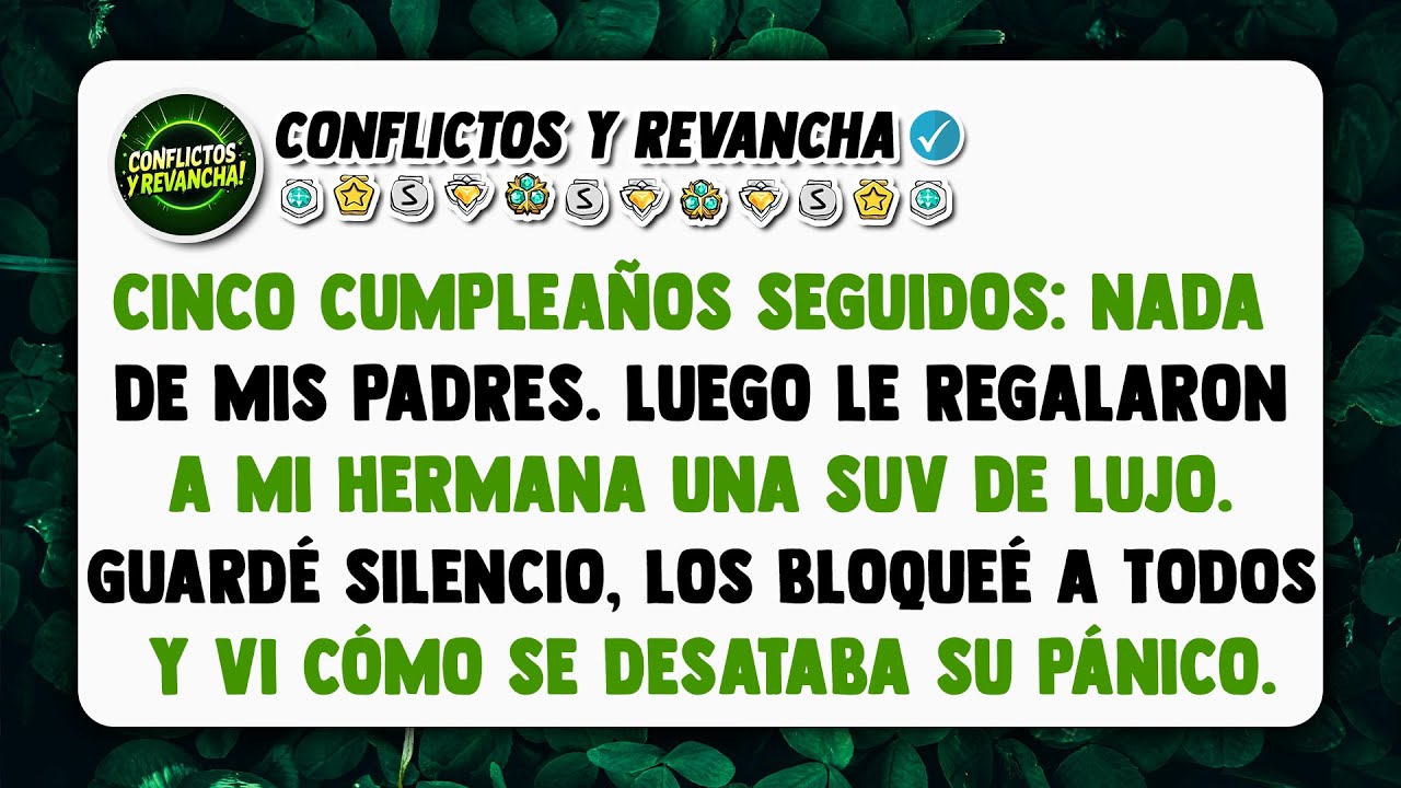 Cinco cumpleaños seguidos: nada de mis padres. Luego le regalaron a mi hermana una SUV de lujo.