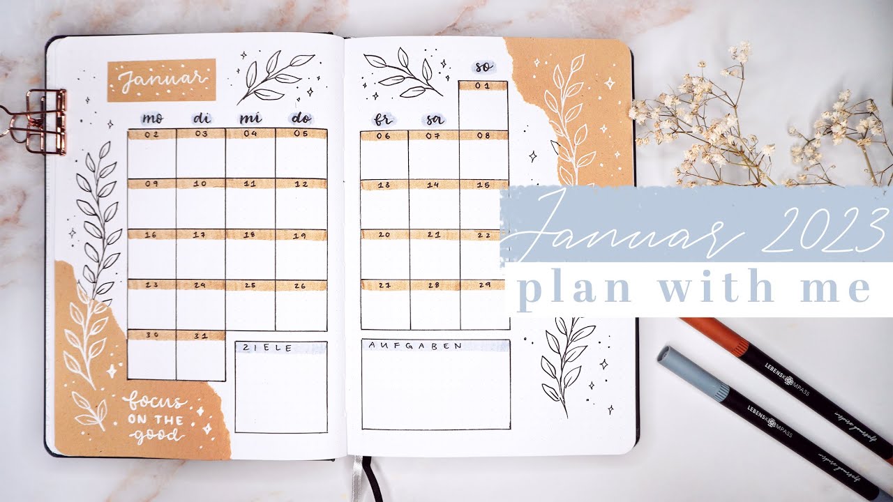 Bullet Journal Setup (Deutsch) | Monats&uuml;bersicht 🧡 PLAN WITH ME
