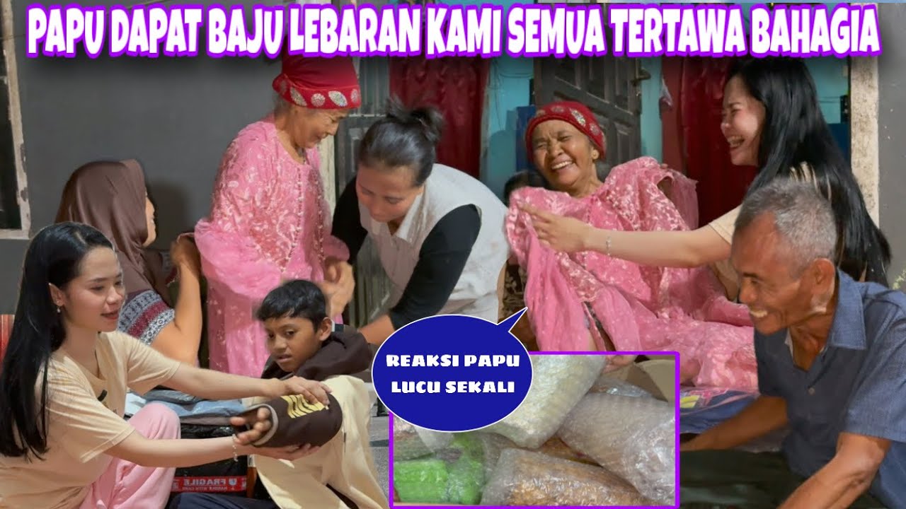 REAKSI PAPU DAPAT BAJU LEBARAN BIKIN SEMUA BAHAGIA DAN TERTAWA, UNBOXING BANYAK PAKET DARI CECE