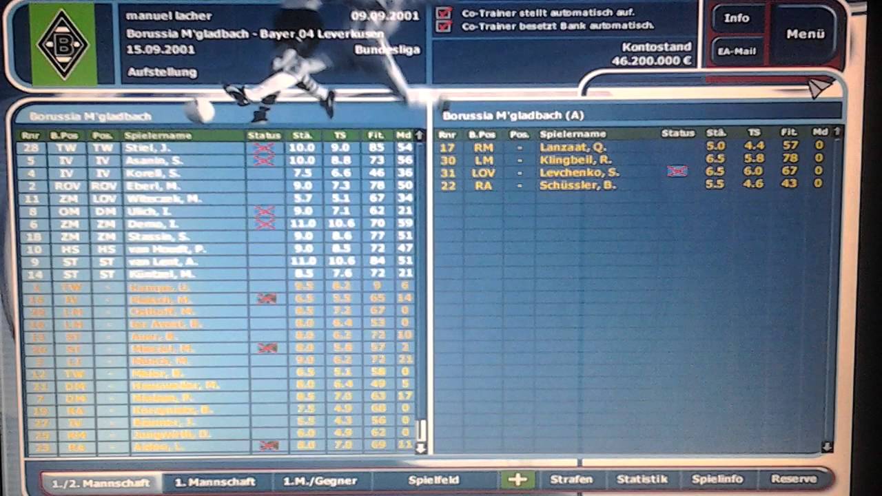 Fussball Manager 2002 Textmodus