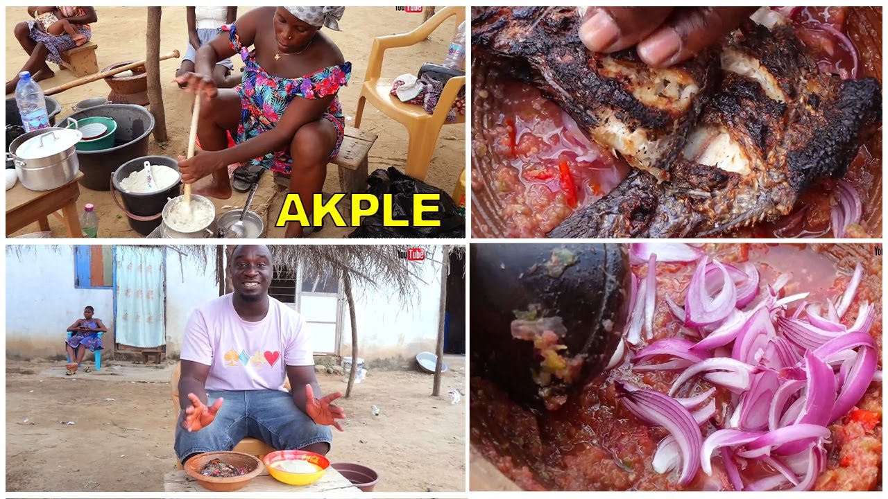 Cooking AKPLE & Grilled Tilapia in Ghana | how to prepare Akple with grilled tilapia || Home made.