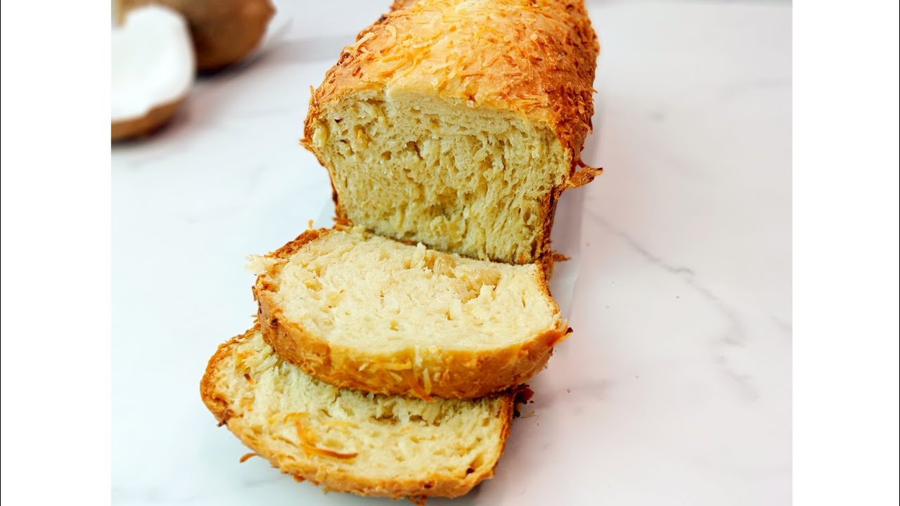 HOW TO MAKE COCONUT BREAD AT HOME | SUPPER FLUFFY COCONUT BREAD RECIPE #coconutbread #bread #food