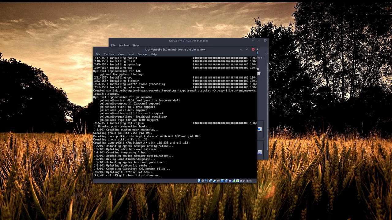 Installing i3 + ly display manager in Arch (VirtualBox)