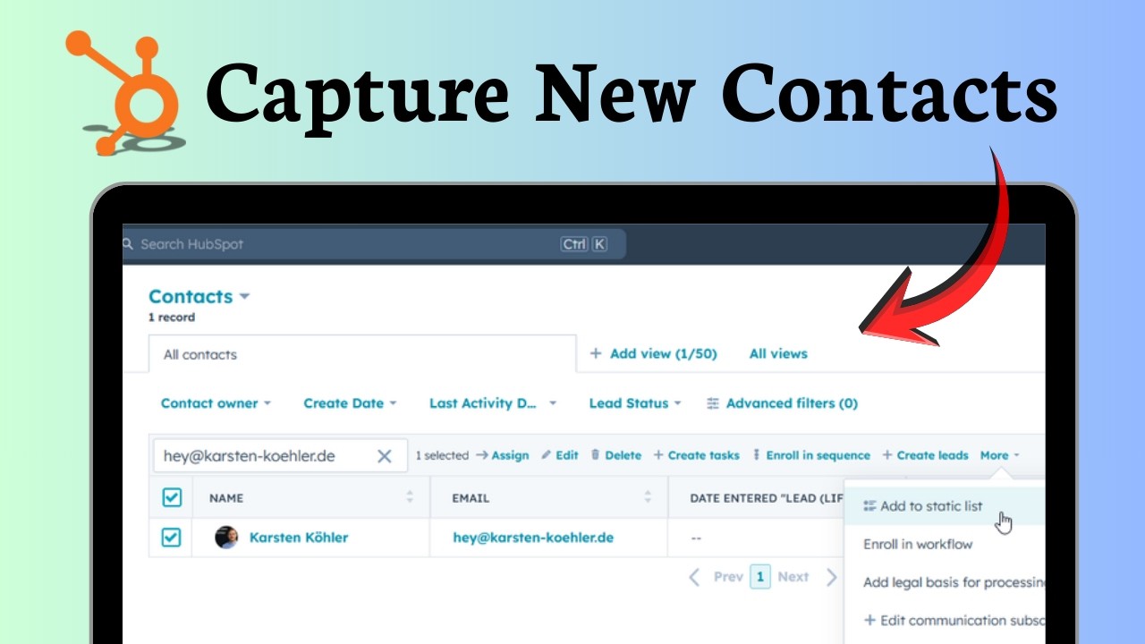 How to add contact in HubSpot (Contact Management)