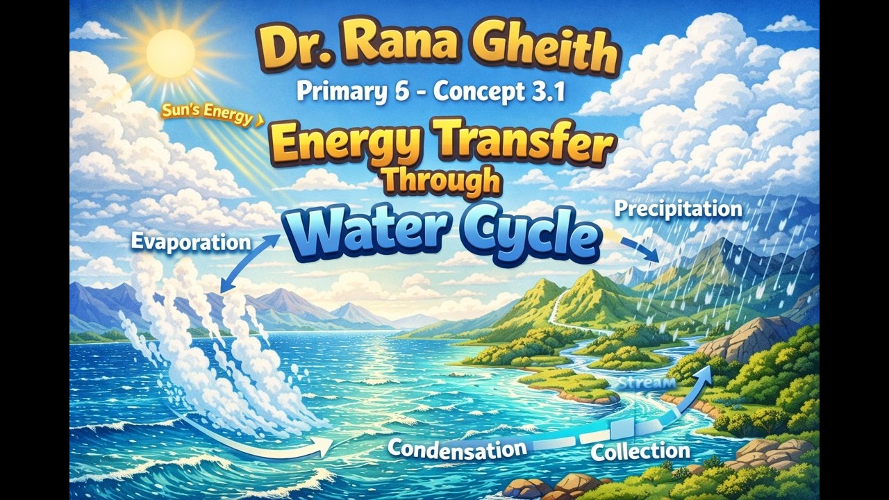 شرح concept 3.1 lesson 1 energy transfer through watercycle primary 6
