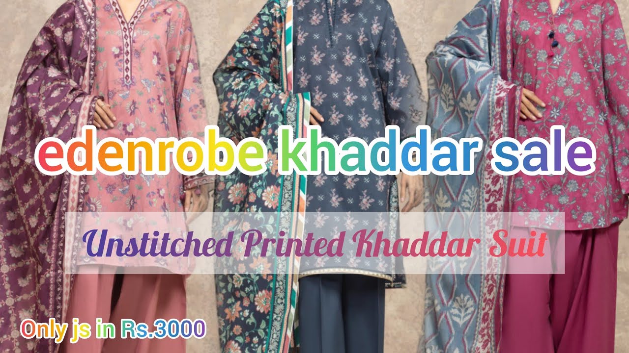 edenrobe Khaddar Unstitched Suits - Winter Collection 💥30 December 2025