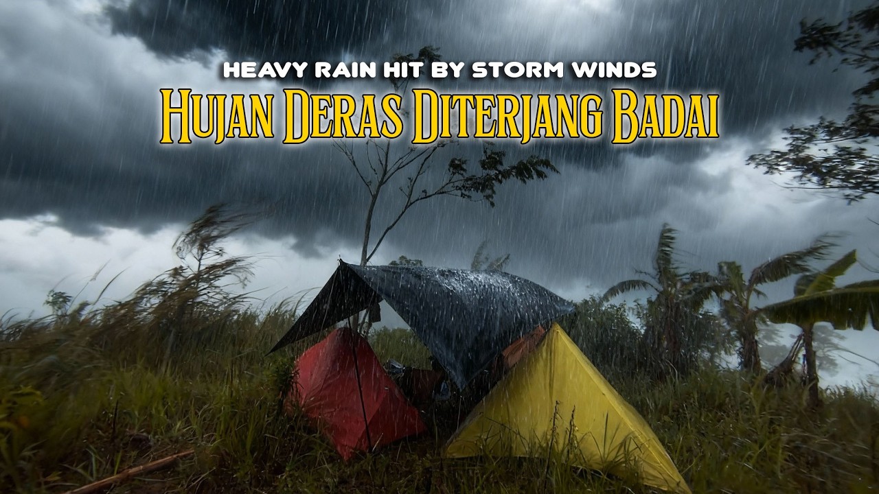 CAMPING HUJAN DERAS MALAM HARI DISUSUL ANGIN BADAI TAK HENTI