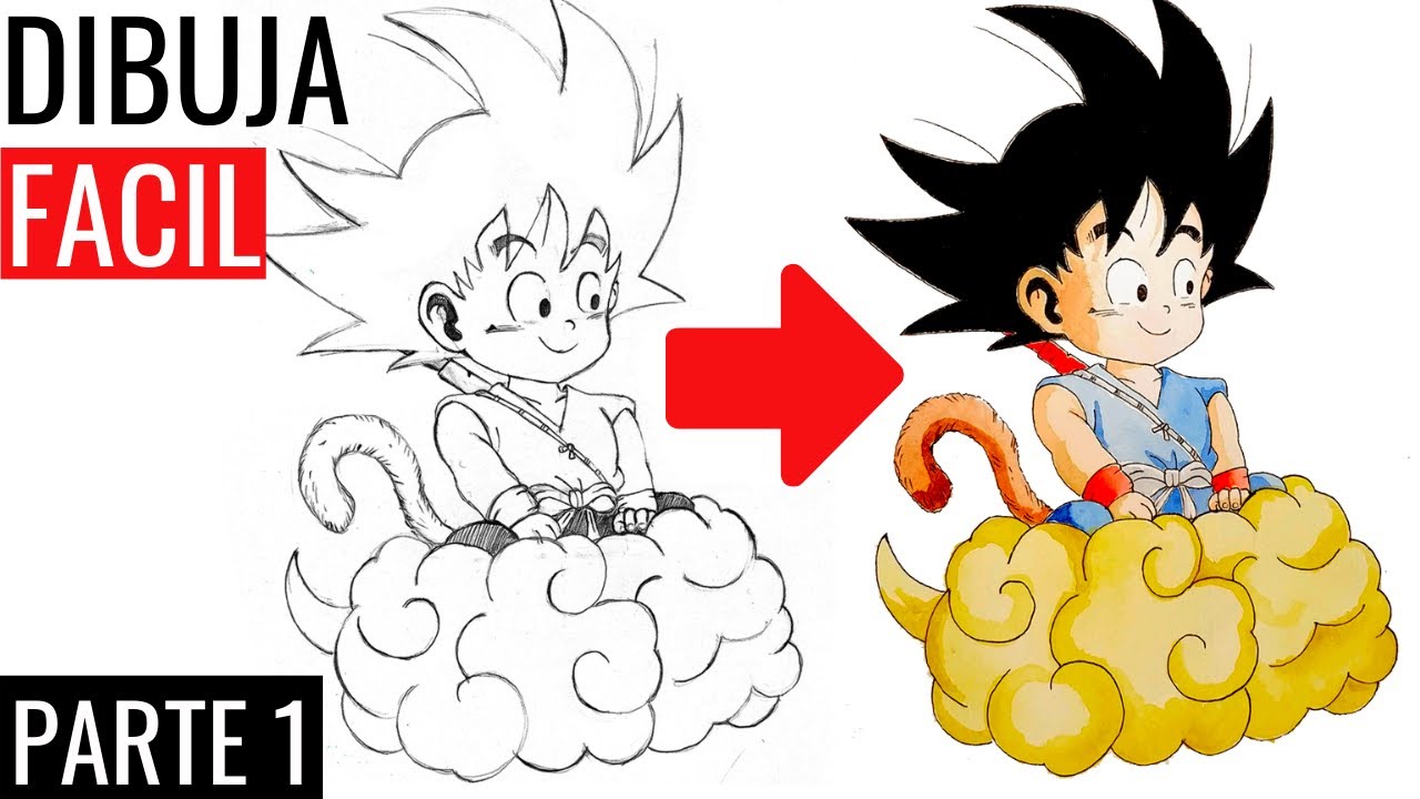 Como 🅳🅸🅱🆄🅹🅰🆁 a GOKU NIÑO en la nube voladora 【 PARTE 1 】Goku niño a lápiz | Dibujos de Dragon Ball |