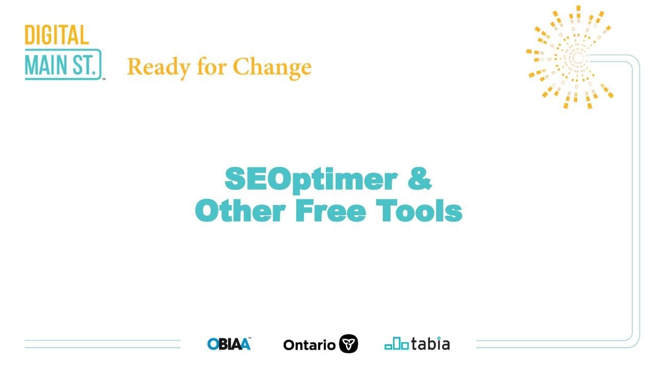 SEOptimer and Other Free Tools - DSS Webinar
