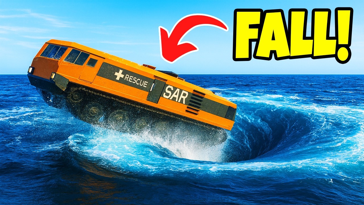 Amphibious SAR Truck VS MEGA WHIRLPOOL In Stormworks!