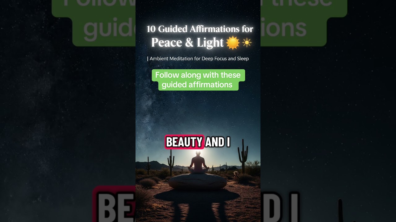 10 Guided Affirmations for Peace & Light 🌞 | Ambient Meditation for Deep Focus & Sleep