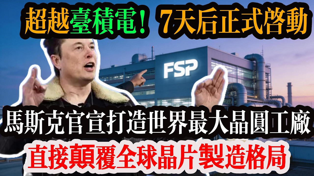 超越台積電！馬斯克正式官宣：打造世界最大晶圓工廠，7天後啟動，直接顛覆全球晶片製造格局🔥#台灣 #台積電