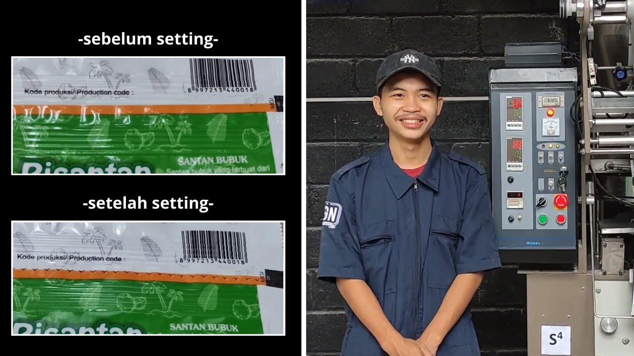 Tutorial cara setting garis potong pada mesin kemas