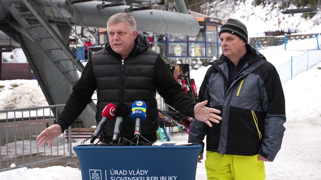 TB premiéra R. Fica počas návštevy lyžiarského výcviku v stredisku Veľká Rača - Oščadnica