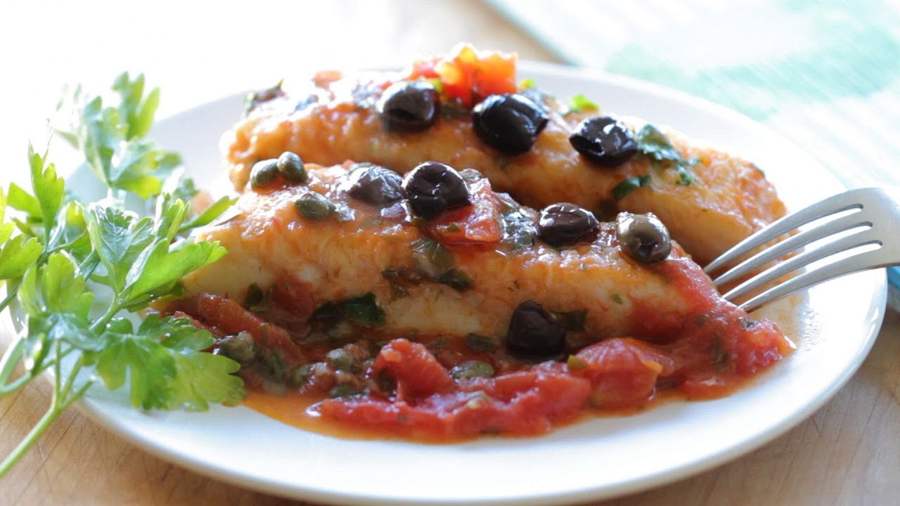 Mediterranean halibut fish fillet recipe