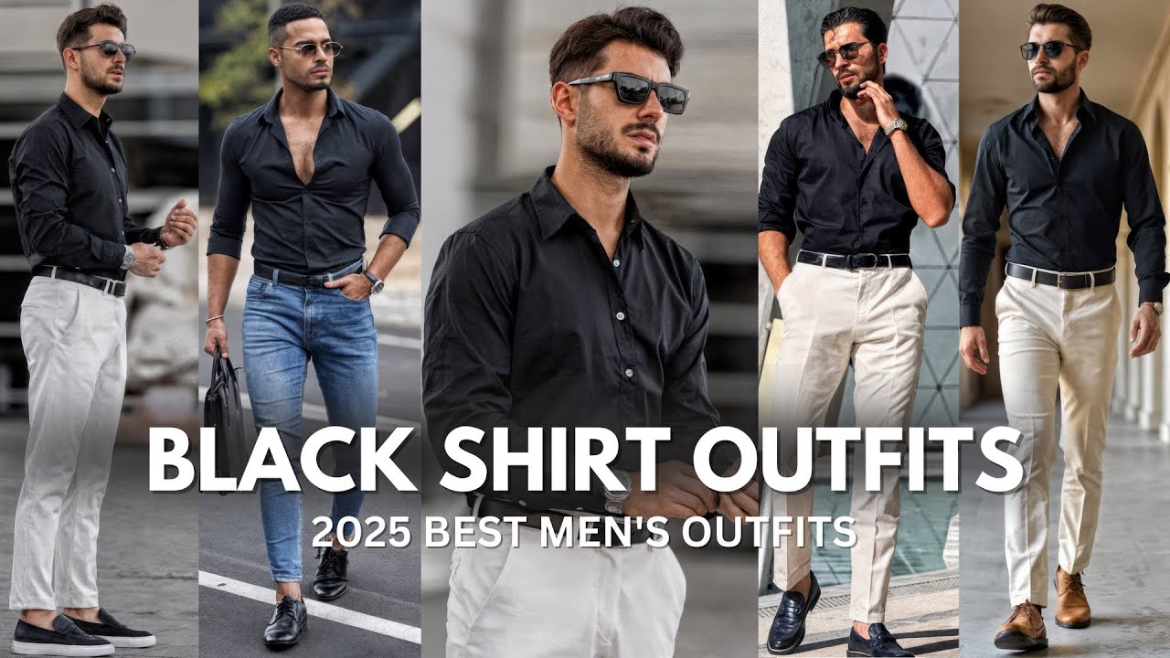 Black Shirt Outfits For Men | Black Shirt Combination Pant | Black Shirt Matching Pant Ideas