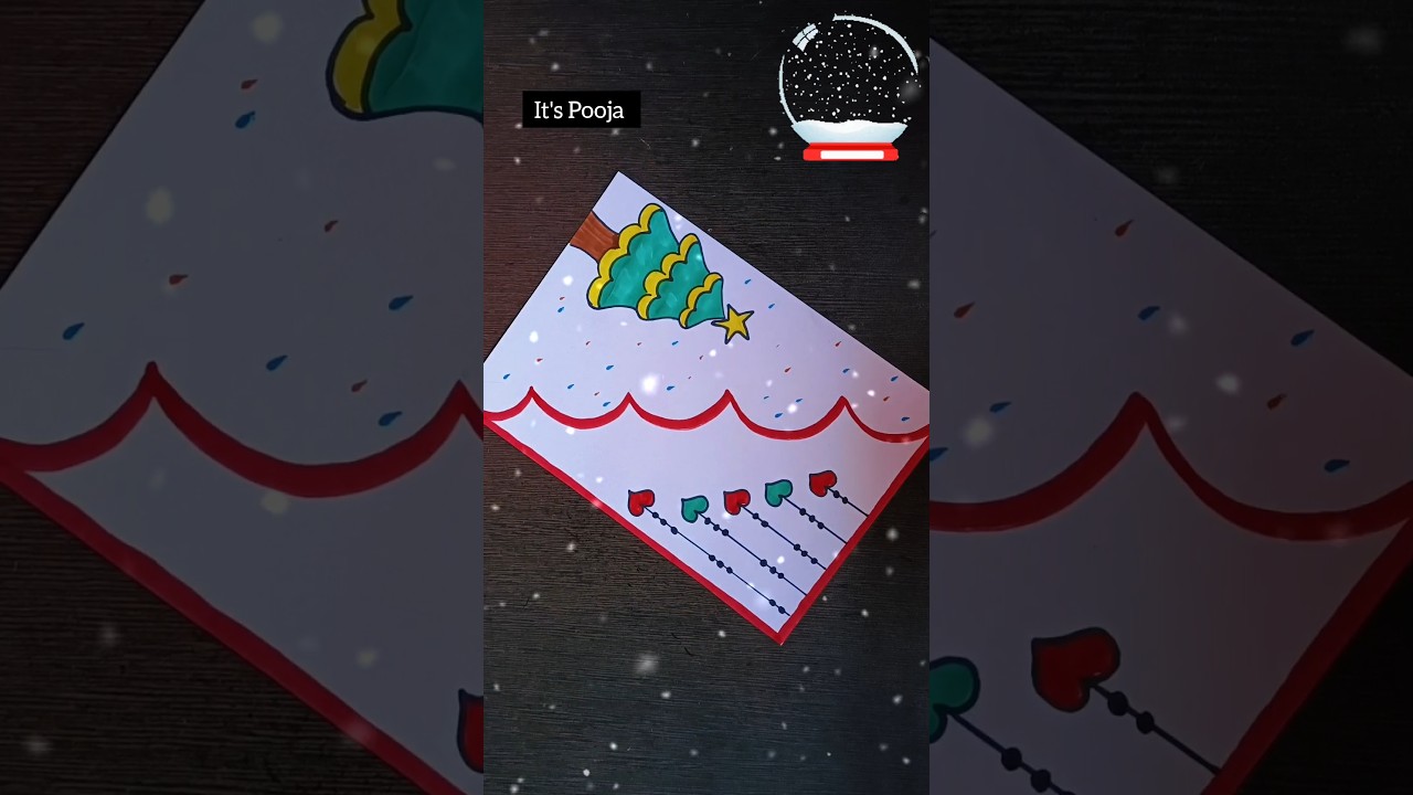 Christmas Card|DIY Happy merry christmas greeting Card|Xmas card ideas #shorts #ytshorts #viral