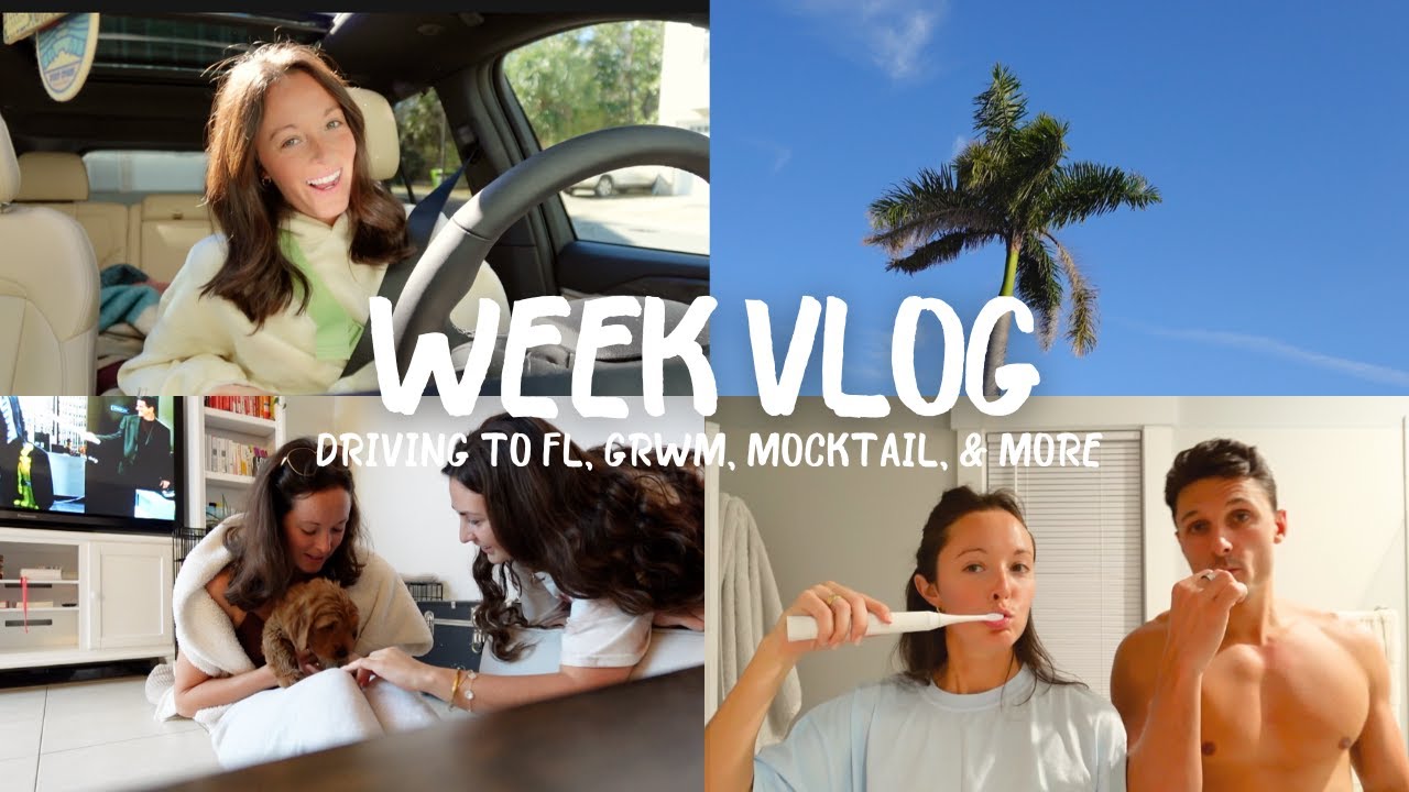 WEEK VLOG | grwm, pm skincare, driving to FL, cooking & more!
