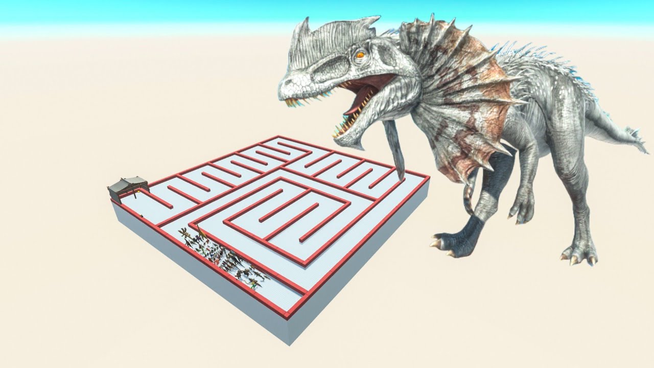 All Unit Escape From Dilophosaurus - Last Survivor - Animal Revolt Battle Simulator