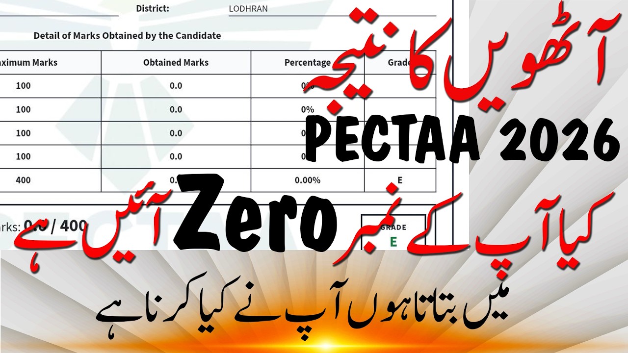 Result is zero in 8th class PECTAA exam 2026, what is the problem and how to resolve it?