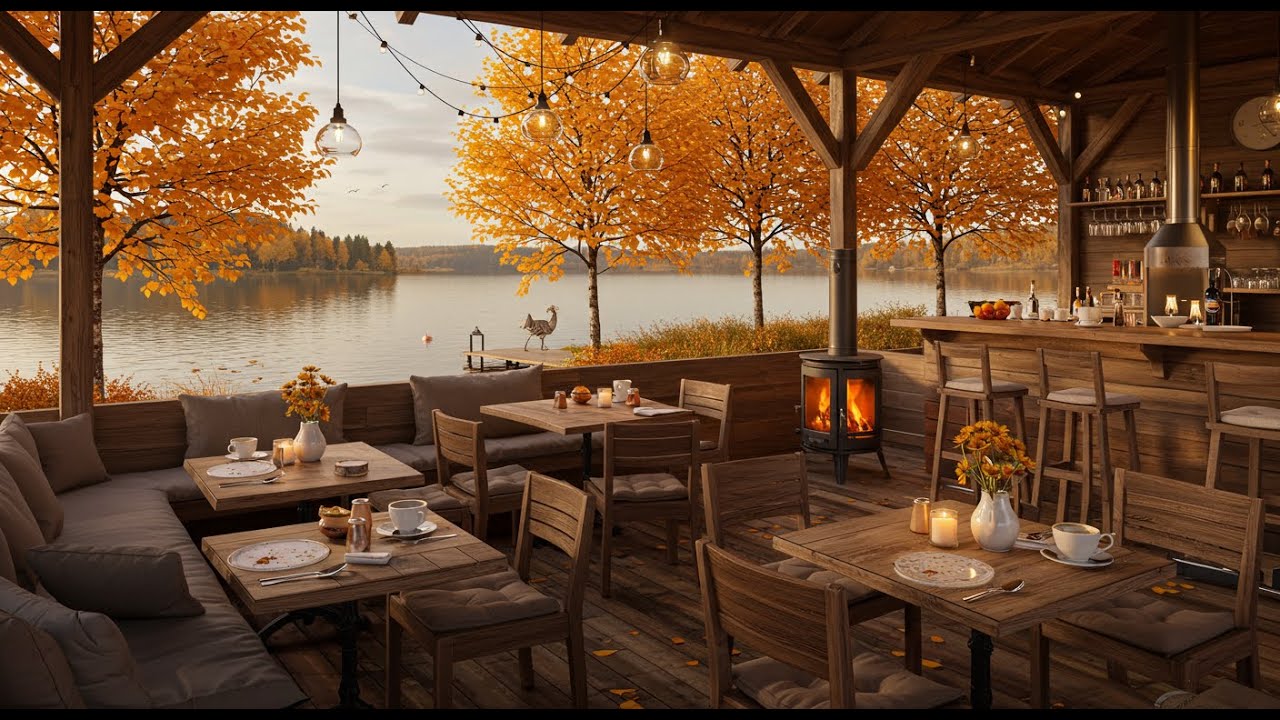 Soft Autumn Jazz at Cozy Coffee Porch Ambience 🍂 Relaxing Jazz Background Music for Studying, Work