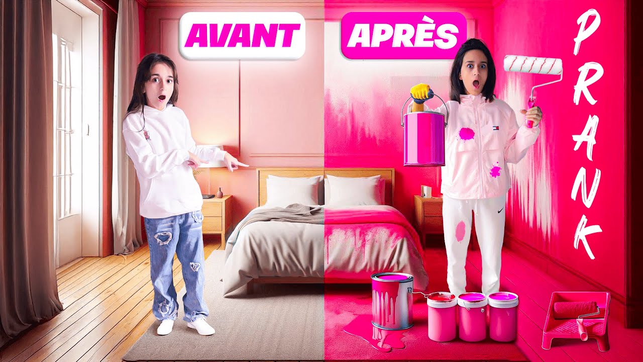 PRANK : ON TRANSFORME LA CHAMBRE DE NOTRE MÈRE TOUT EN ROSE