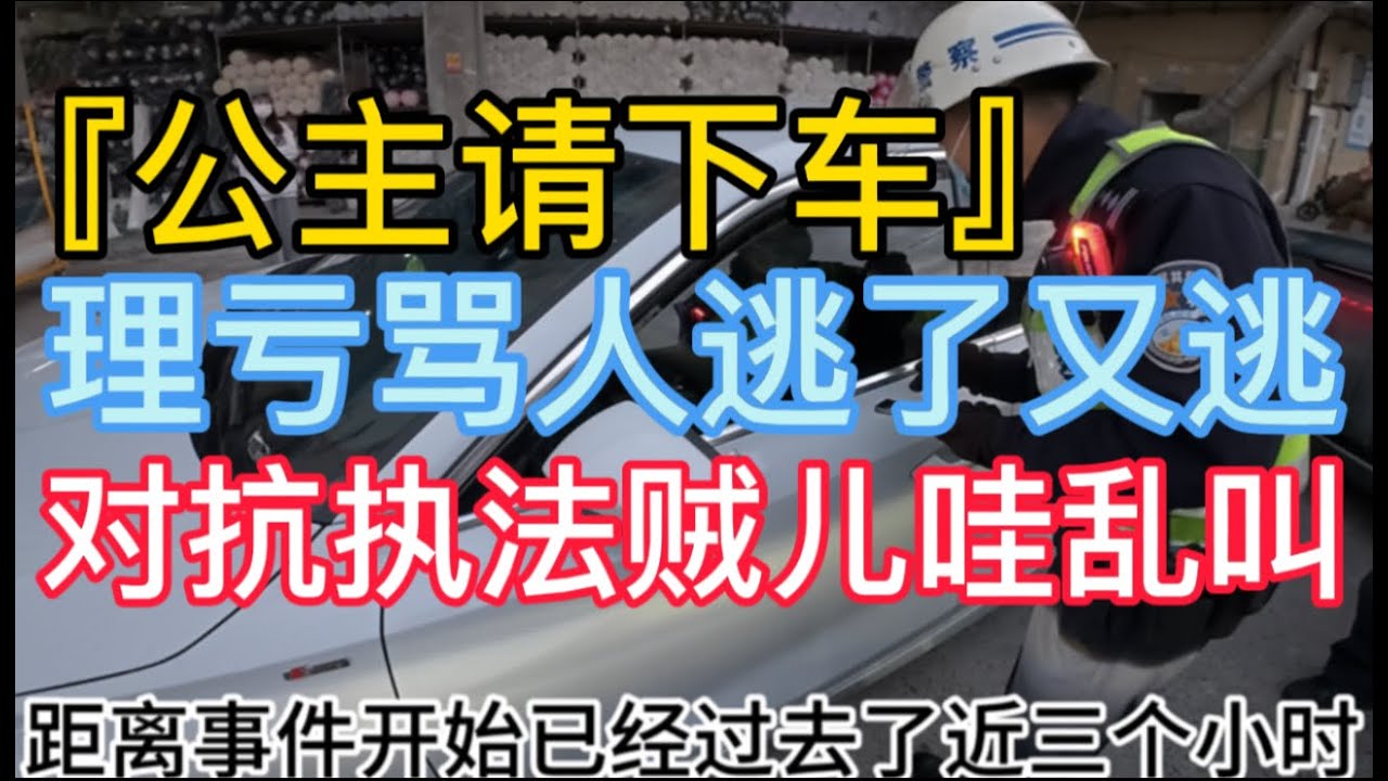 『公主请下车』理亏骂人逃了又逃 对抗执法贼儿哇乱叫
