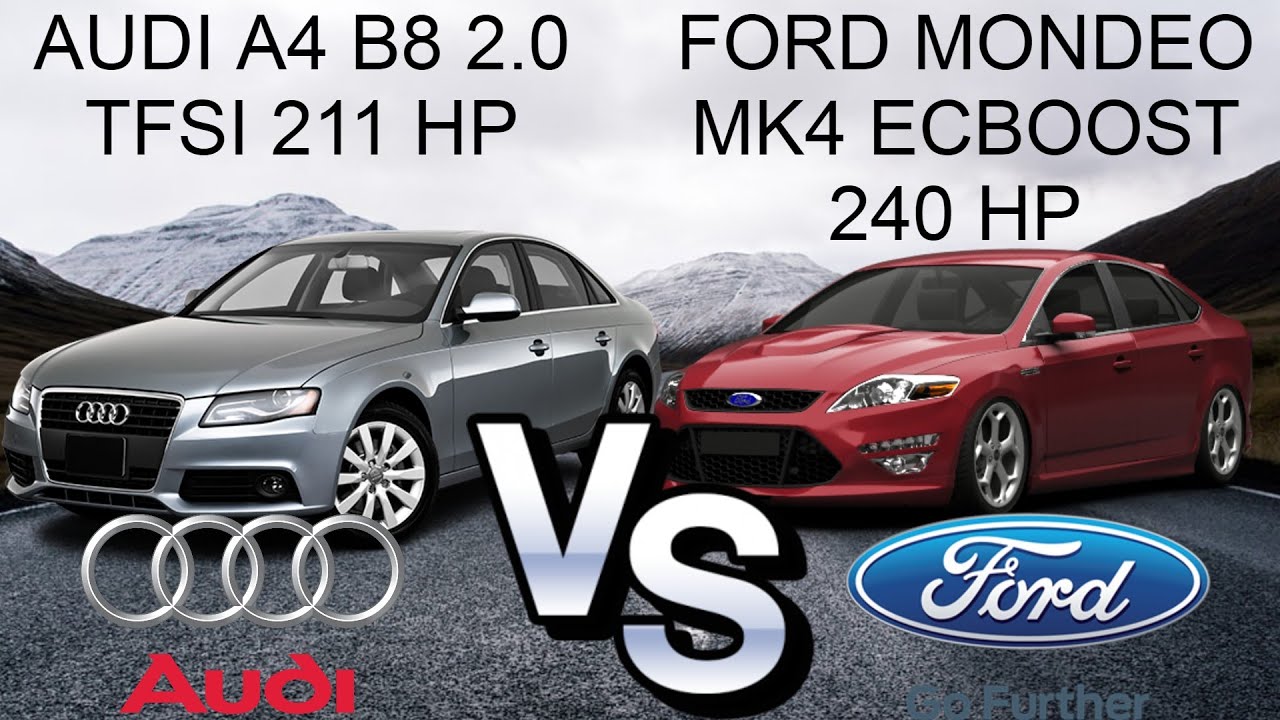 Audi A4 2.0 TFSI 211 HP - VS - Ford Mondeo 2.0 Ecoboost 240 HP - Drag race -acceleration