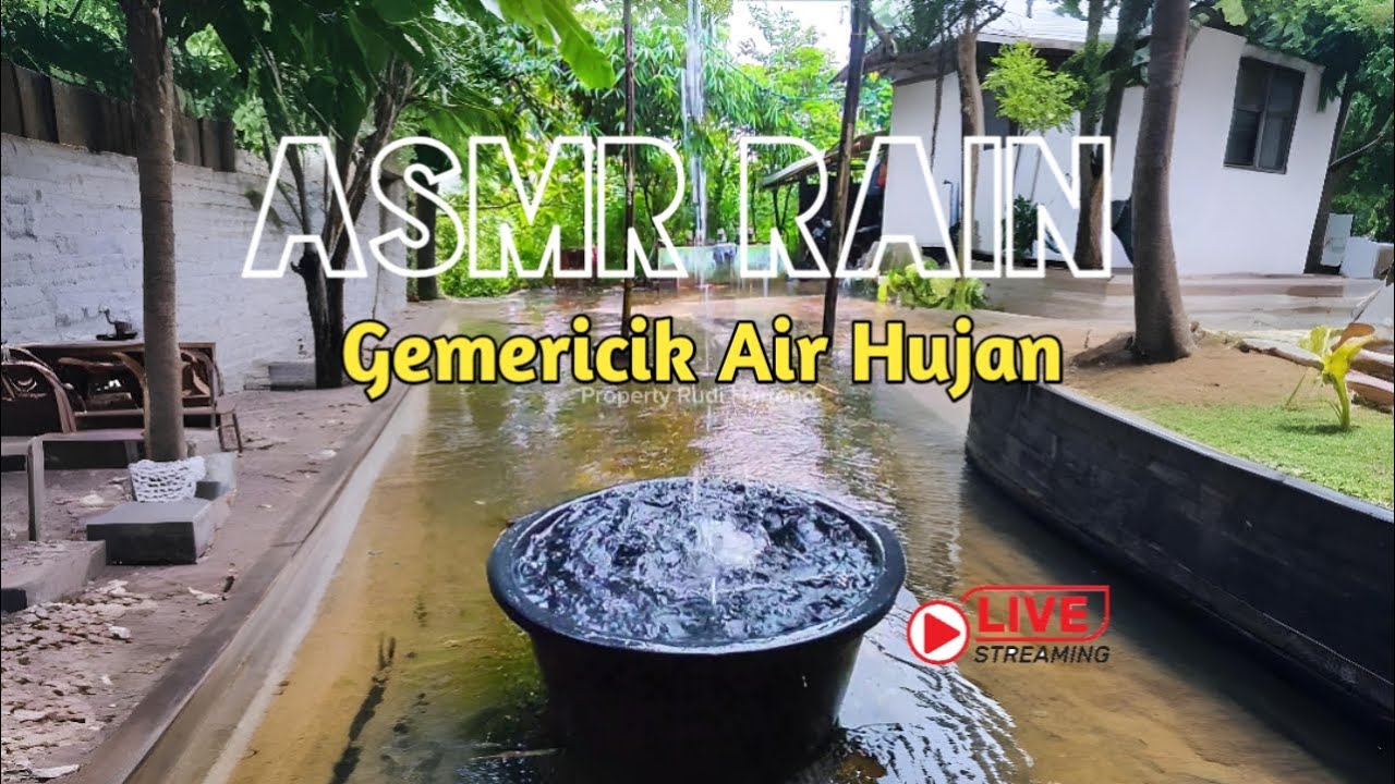 ASMR Rain falling in the rural nature behind simple house full of peace and tranquility Strong