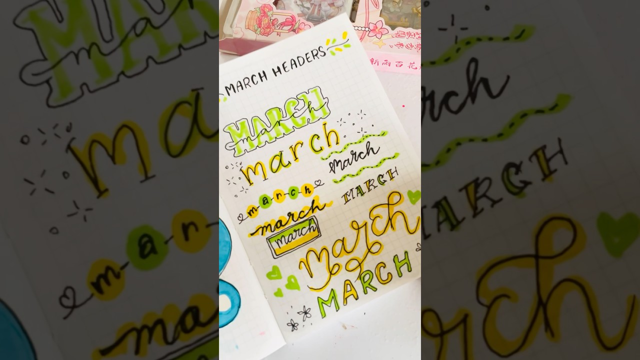 Journal headers🌼| march front page ideas| march headers#shorts