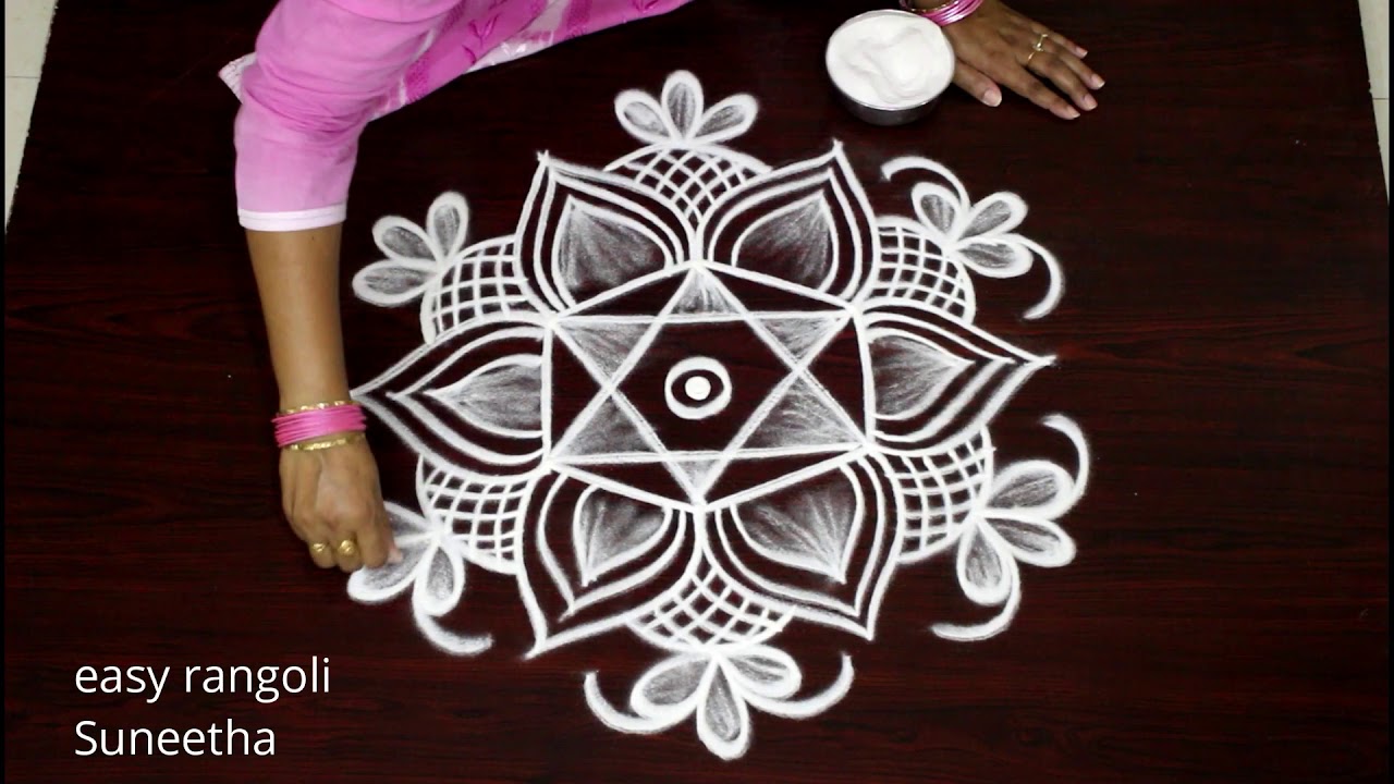 Beautiful Beginners muggulu by easy rangoli Suneetha || Latest kolam and rangoli designs with 3 dots