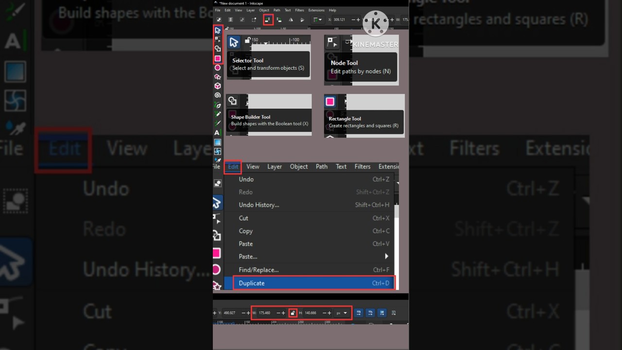How make heart shape in inkscape | Shapes making in INKSCAPE Part - 1 | #inkscape #shorts