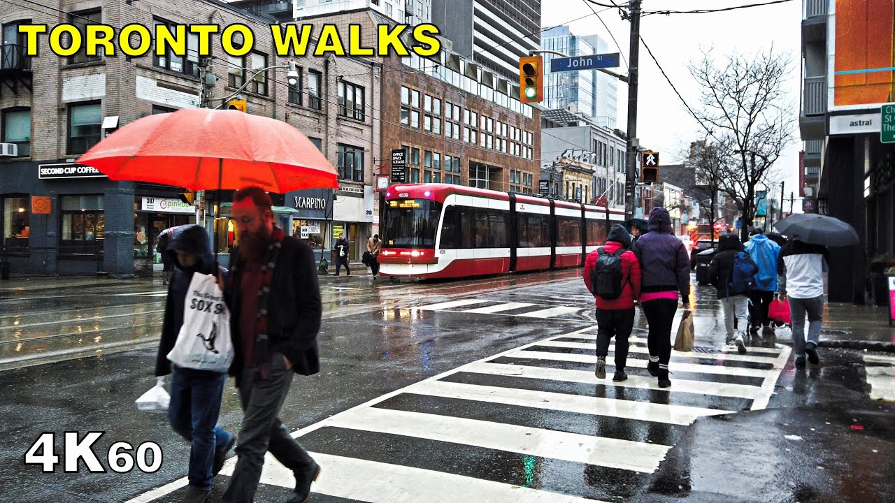 Rain Walk in Downtown Toronto - January, 2020 [4K]