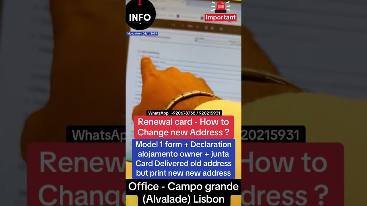 Renewal card - How to Change new Address ? &reg;Live Portugal By Harry | Advocate Harry | Portugal