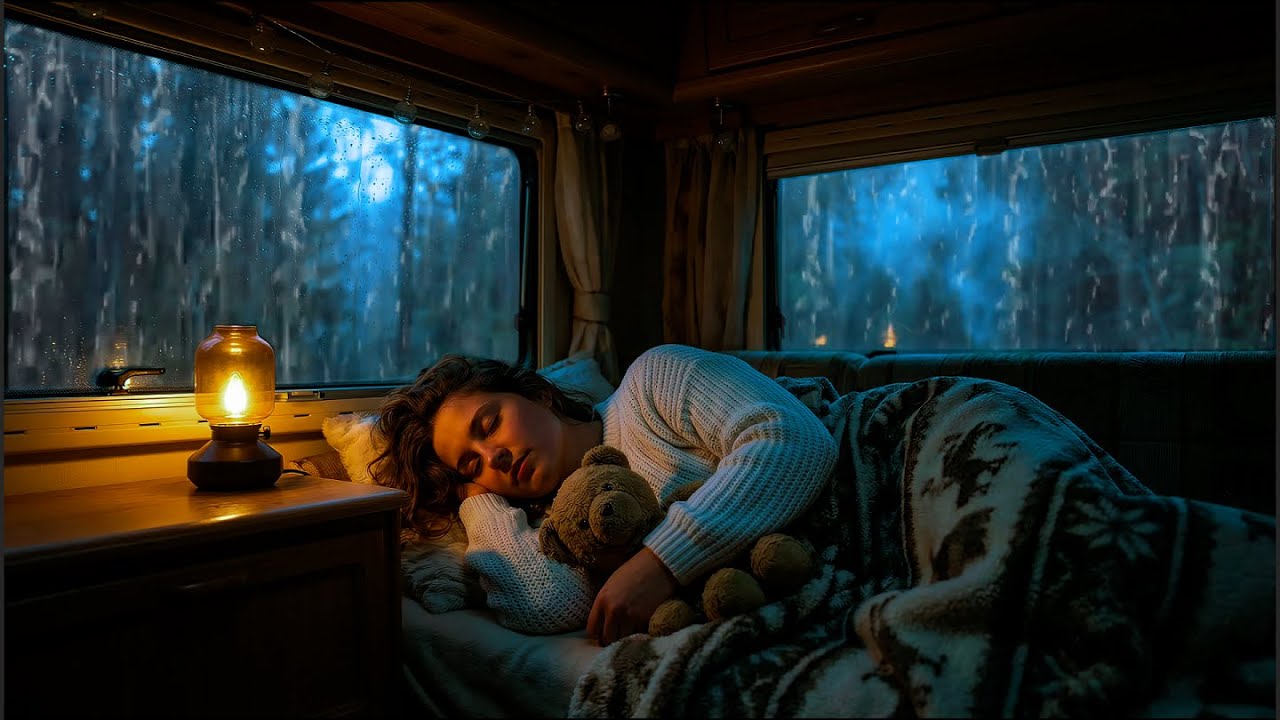 Cozy Car Rain & Thunderstorm Ambience 🌧️ | Calming Sounds for Deep Sleep, Anxiety & Stress Relief