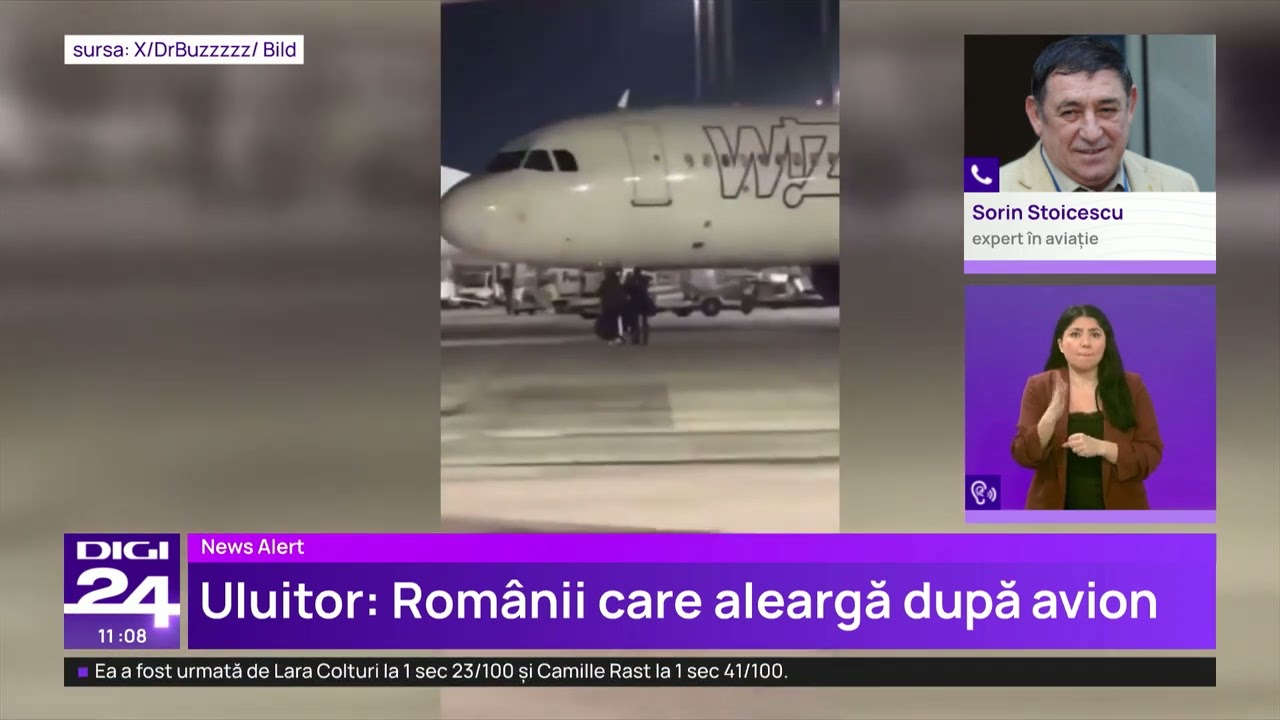 Imagini virale cu doi rom&acirc;ni care aleargă pe pista aeroportului din K&ouml;ln pentru a prinde avionul