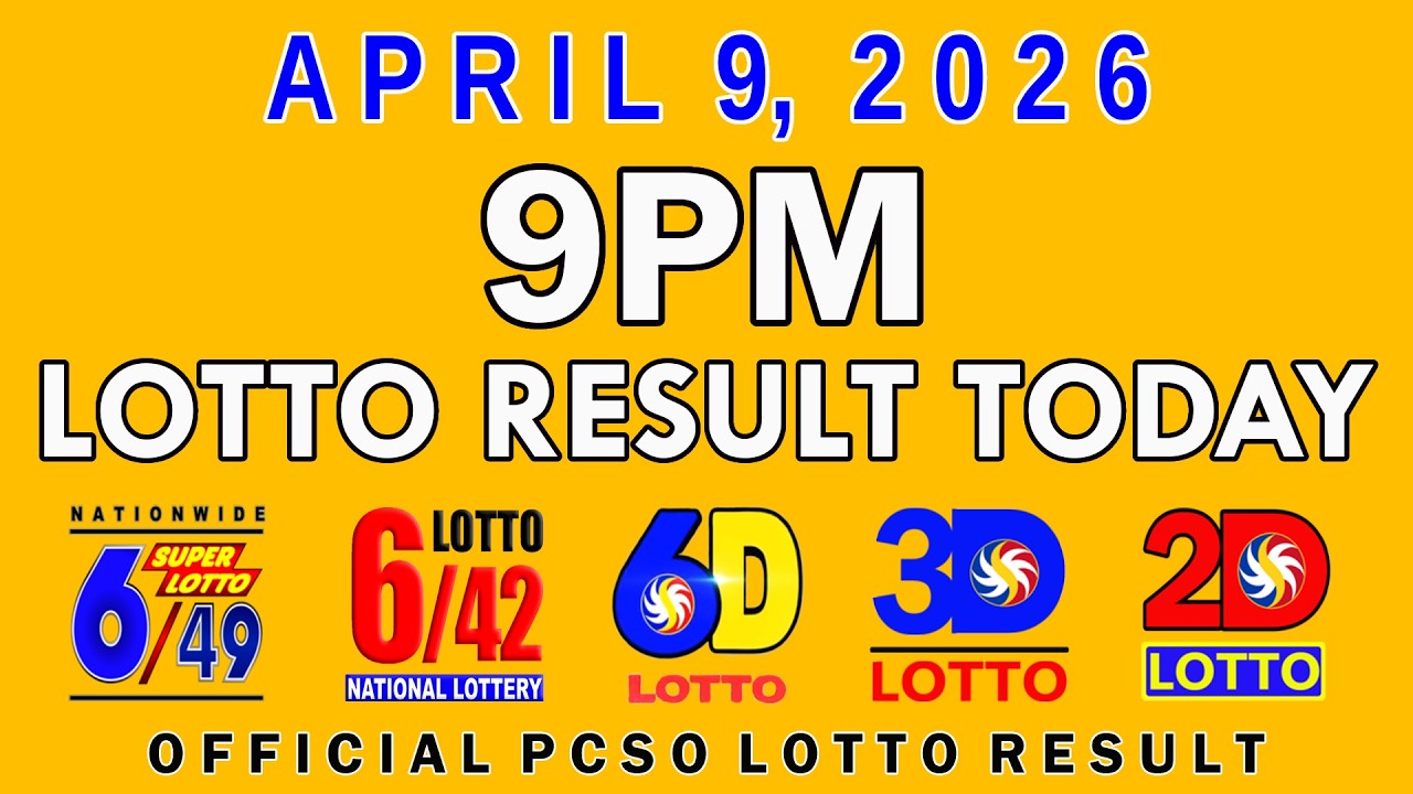 9pm Lotto Result Today April 9 2026 PCSO