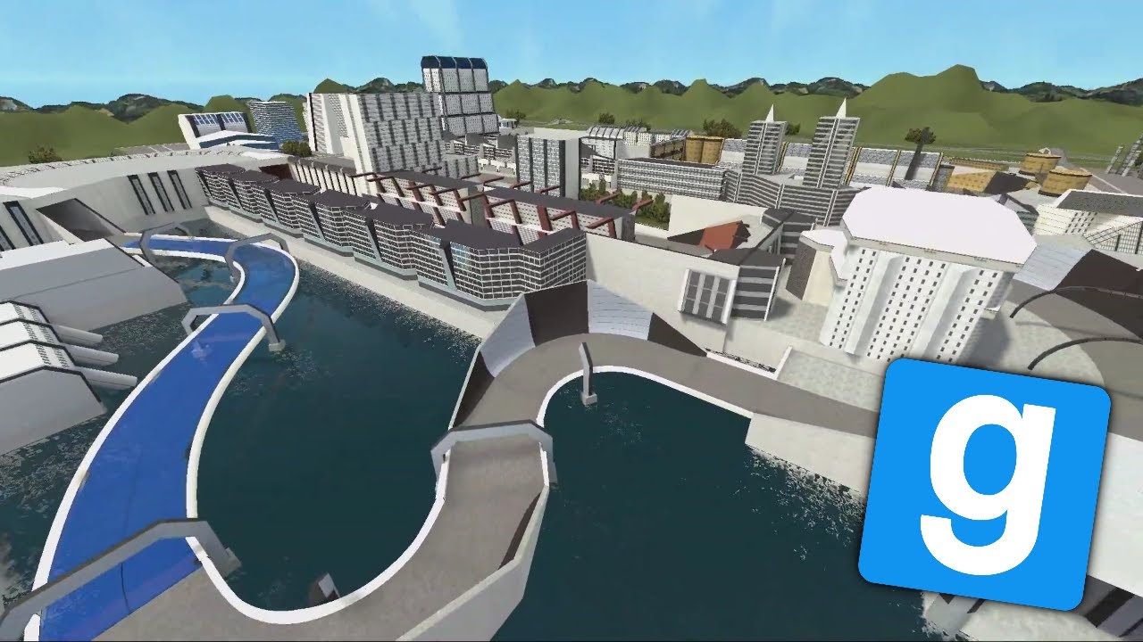 Garry's Mod Map Review: Echo City Circuit V1 (Futuristic City Race Track)