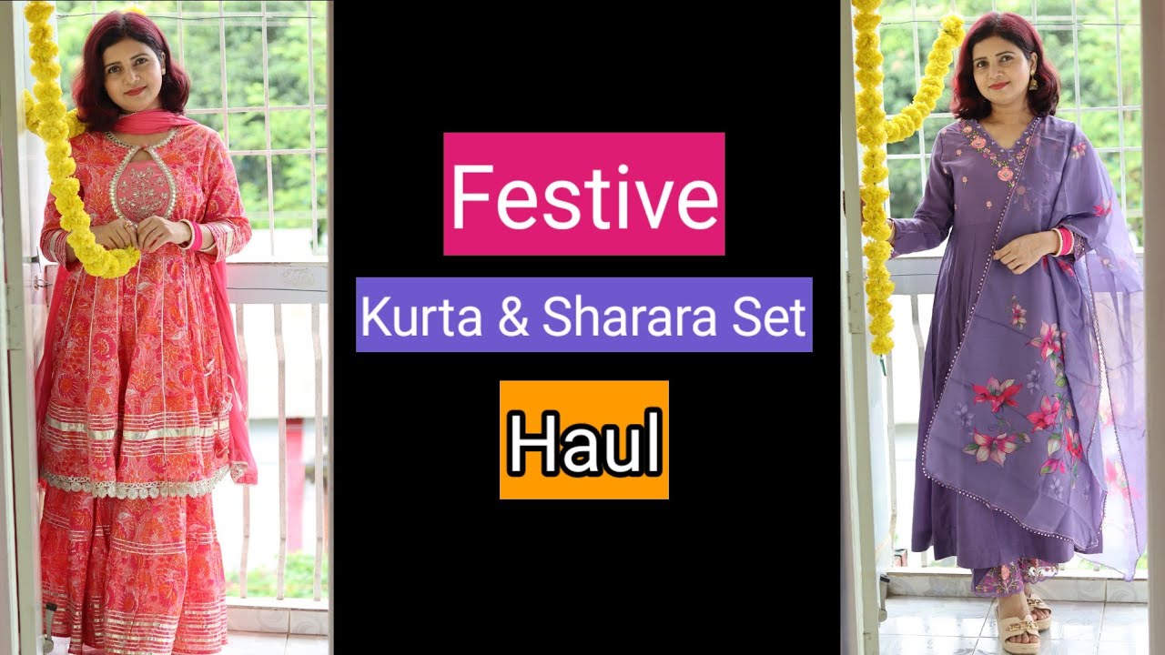 Festive Kurta Set Haul I Suit Set for Diwali | Sharara set Kurta Set Haul | MomaTiara 
