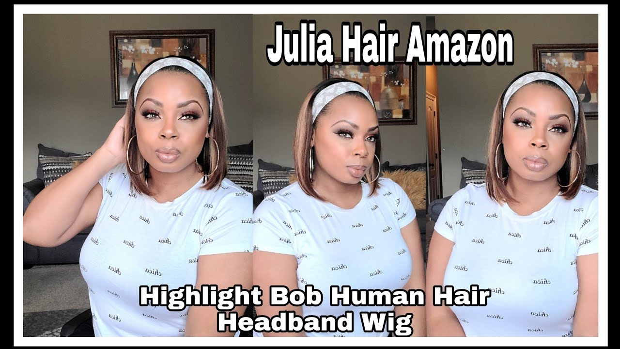 $71 Bob Highlight Human Hair Headband Wig | Julia Hair Amazon | AllThings NikkiNicole