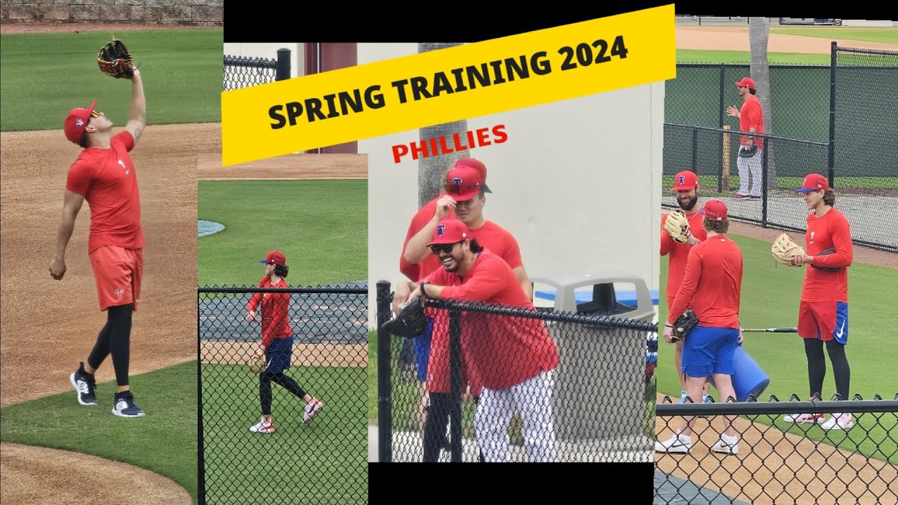 Bryson STOTT, Alec BOHM, Diego CASTILLO & Nick PODKUL Spring Training Phillies Defense Practice 2024