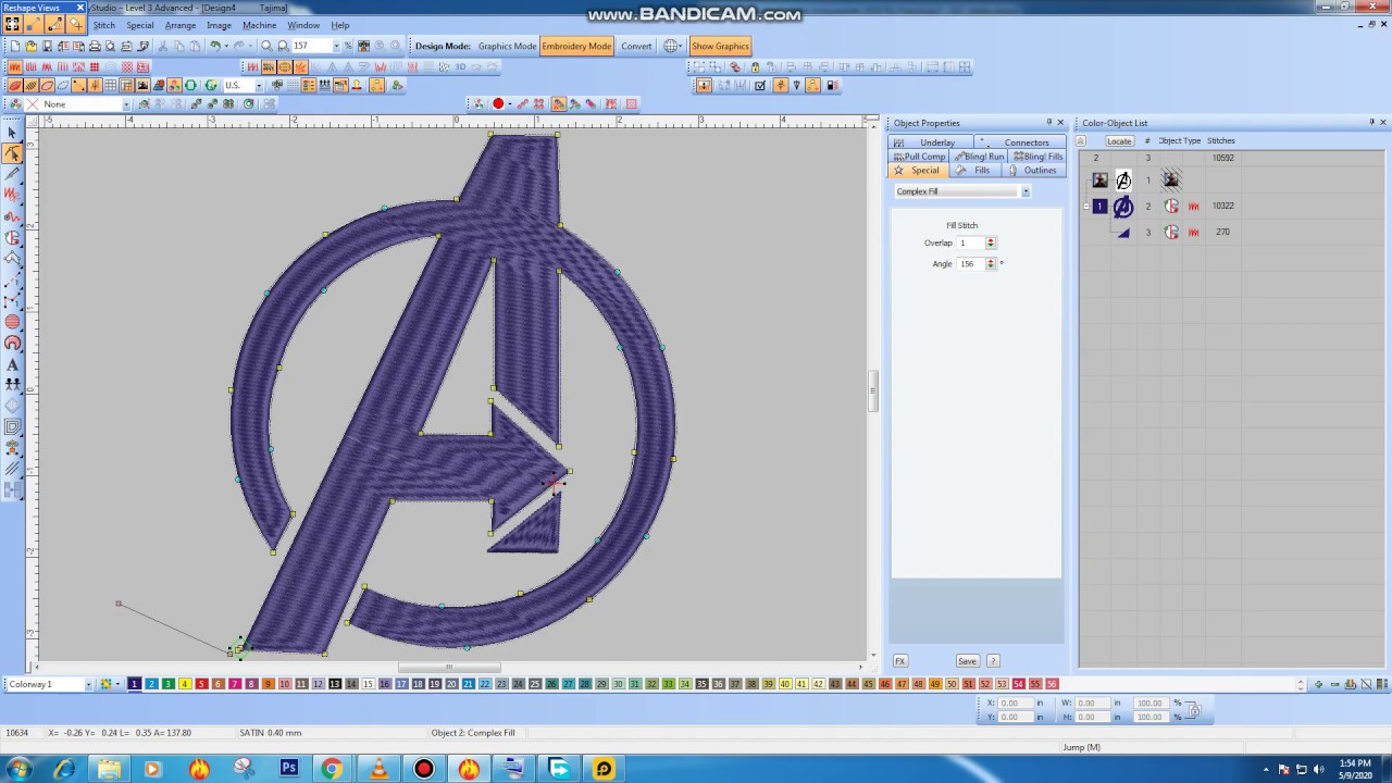 CHANGING STITCH DIRECTION WHILE DIGITIZING