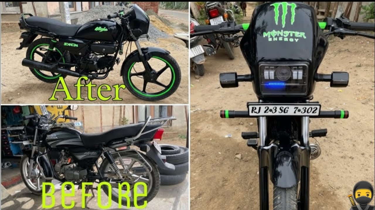 FULL MODIFIED SPLENDOR // BIKE CONVERT NEW LOOK 🥵 #automobile #splendormodified #youtubegood
