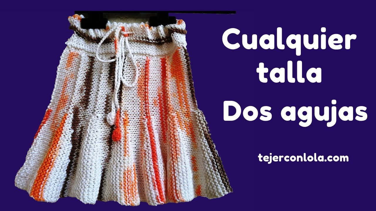 FALDA TEJIDA A DOS AGUJAS EN CUALQUIER TALLA