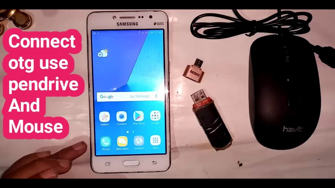 Samsung galaxy Grand prime plus connect otg use pendrive and mouse