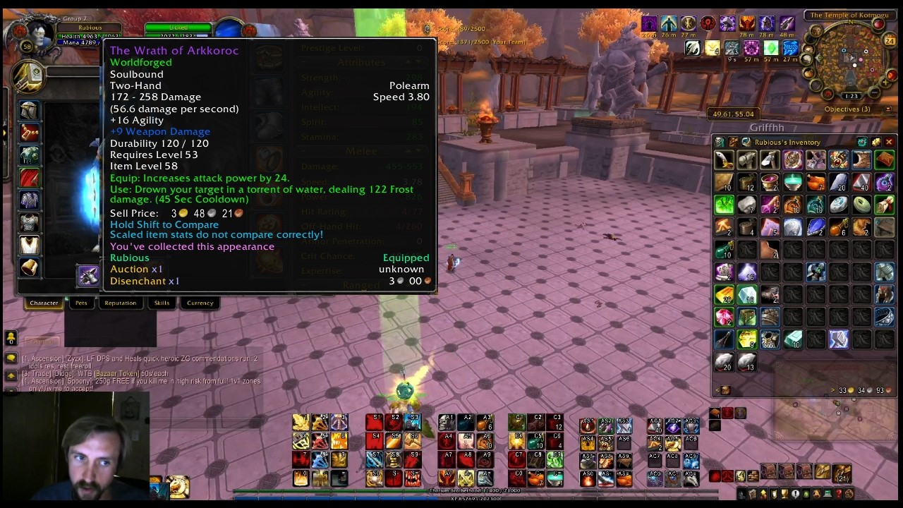 Retribution pvp, Lvl 58--Rubious---Ascension Bronzebeard Gameplay