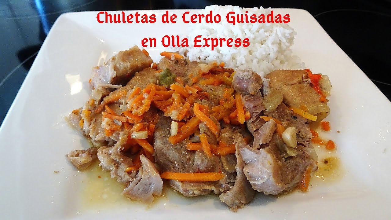 Тушеные свиные отбивные в скороварке #chuletasdecerdoguisadas #stewe...