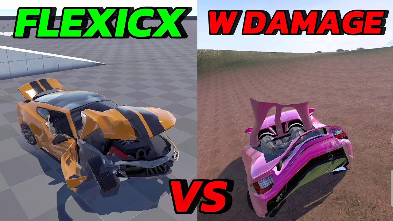 FlexicX Car Crash Simulator vs Wdamage Car Crash Compliation