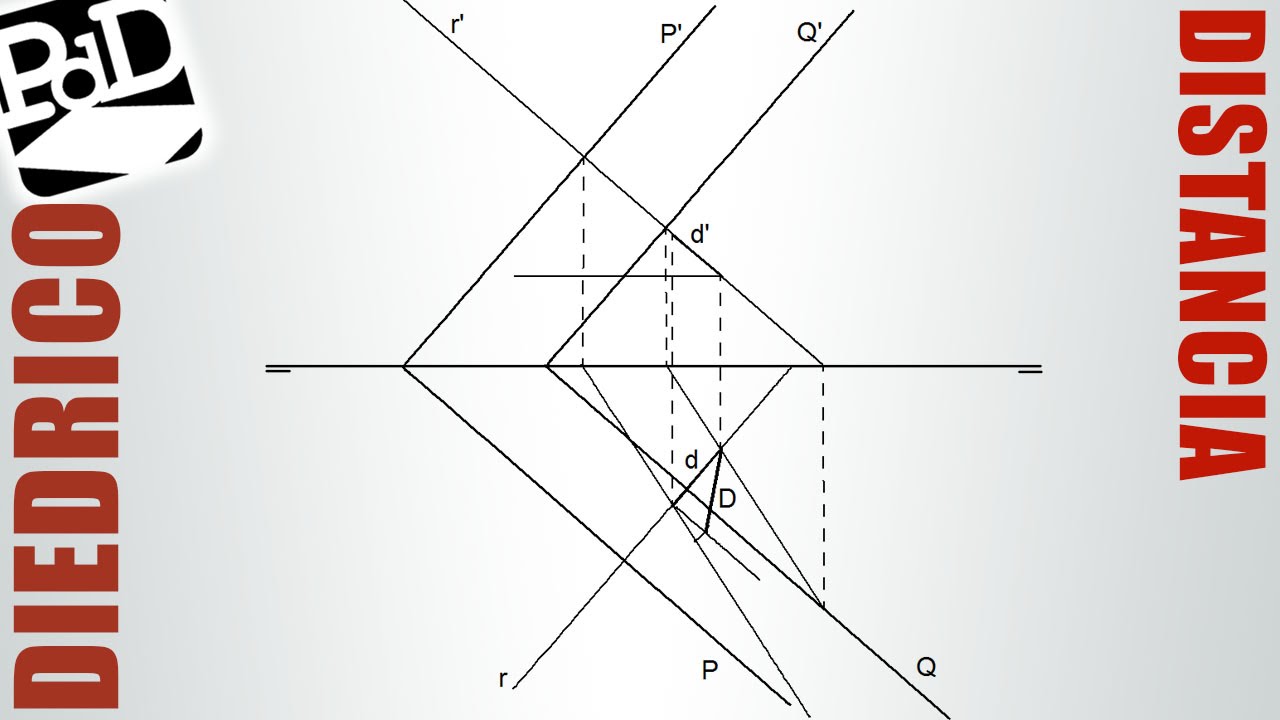 Distancia entre planos paralelos (Sistema Di&eacute;drico).