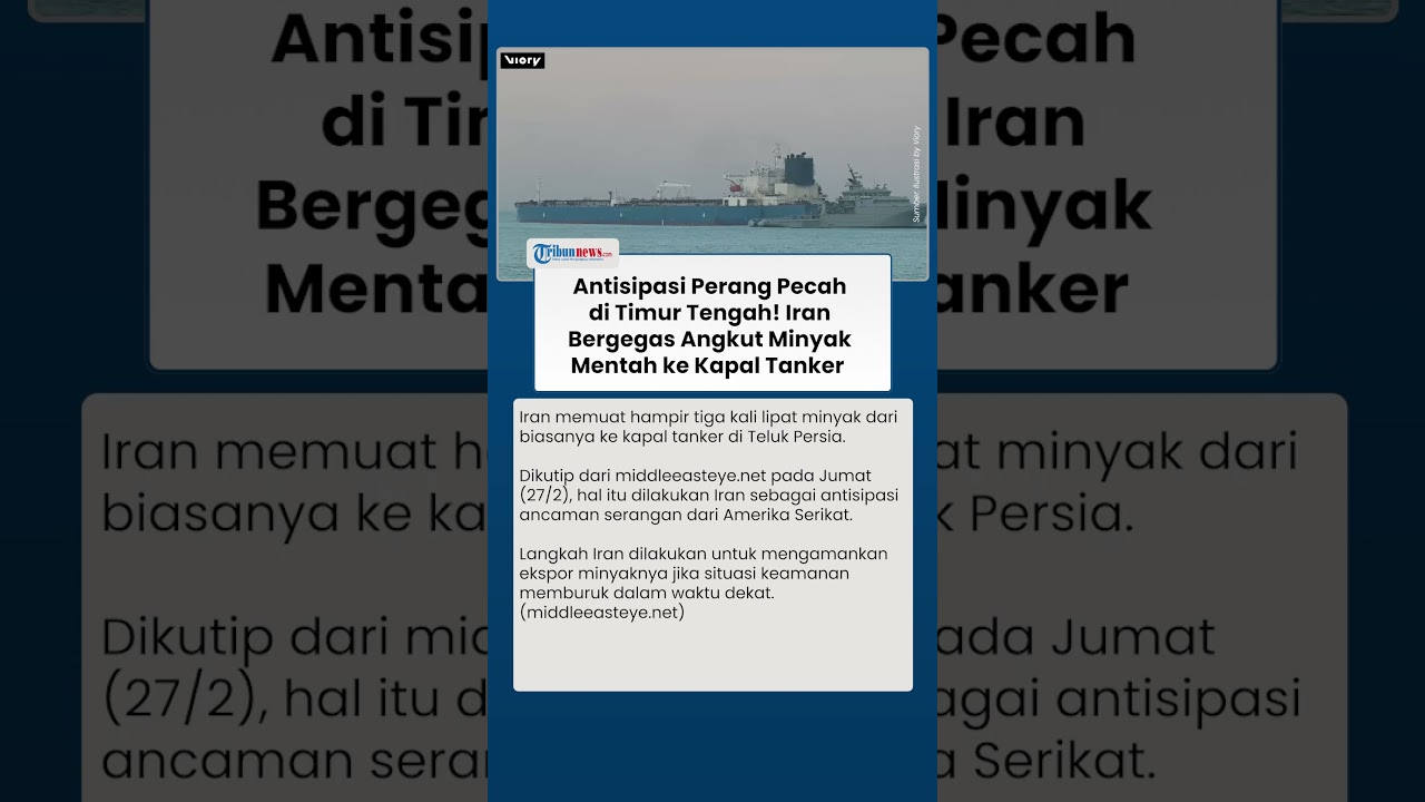 Iran Tak Gentar Perang! Buru-buru Amankan Minyak Mentah ke Kapal Tanker sebelum Jadi Target AS